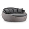 Large Newport Outdoor Wicker Round Daybed with Canopy - Grey with Sunbrella