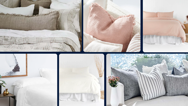 Bedroom Interiors, Cushion Covers, Blankets, Quilts, French Linen Sheet Sets, French Linen Quilt Covers and Coverlets