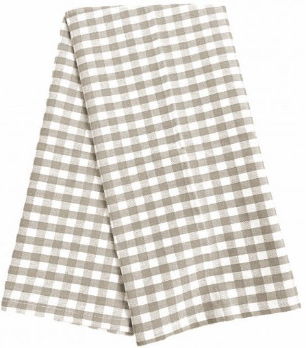 Gingham Check Beige Tea Towel