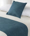 Linen Look Bed Runners & Cushions - Marine