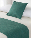 Linen Look Bed Runners & Cushions - Teal