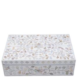 5 Star Mother of Pearl Inlay Box Floral White