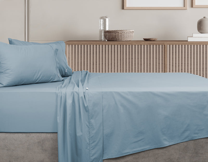 Cotton Sheet Set Faded Denim