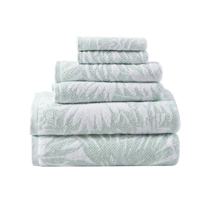 Palm Towel 6pc Set in Cococonut Whirlpool