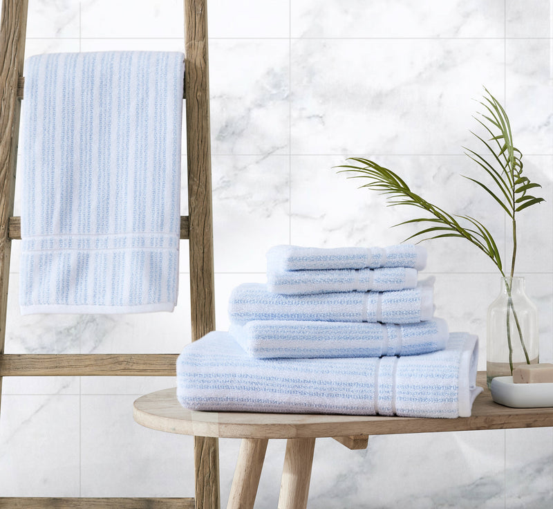 Sienna Towel 6pc Set in Snow Blue Cashmere