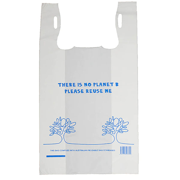 Reusable Medium White Shopping Carry Bags