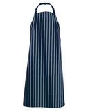 Bib Striped Apron Navy White with Pocket