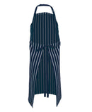 Bib Striped Apron Navy White with Pocket