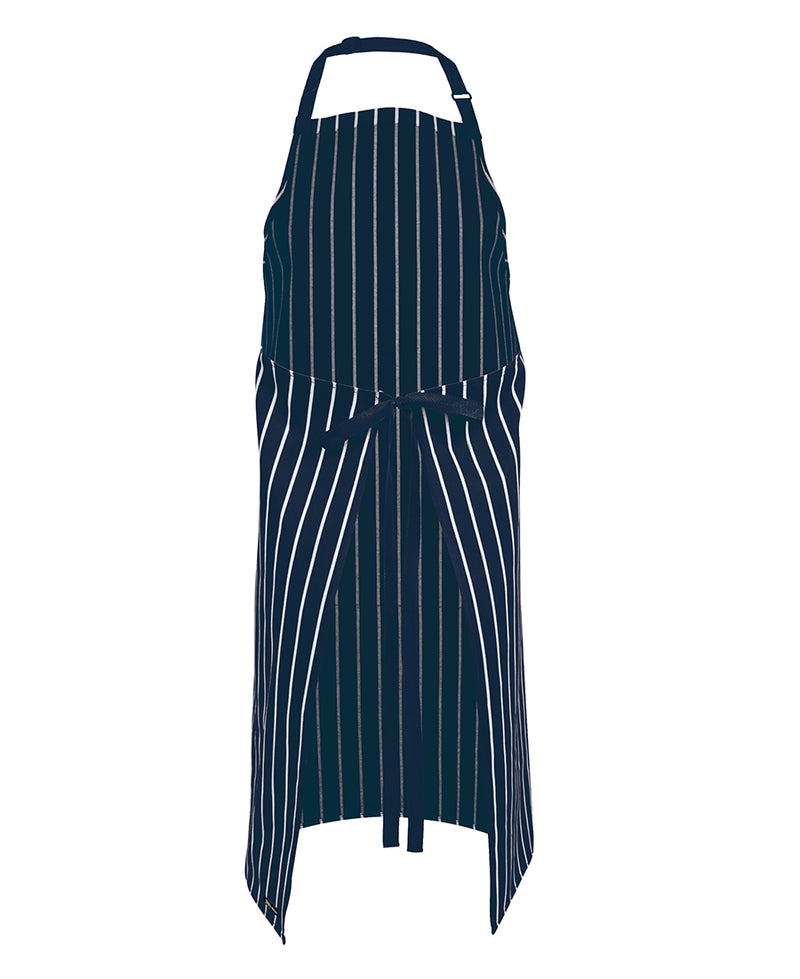 Bib Striped Apron Navy White with Pocket