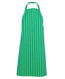 Bib Stripe Apron Pea Green White with Pocket