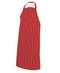 Bib Striped Apron Red White with Pocket