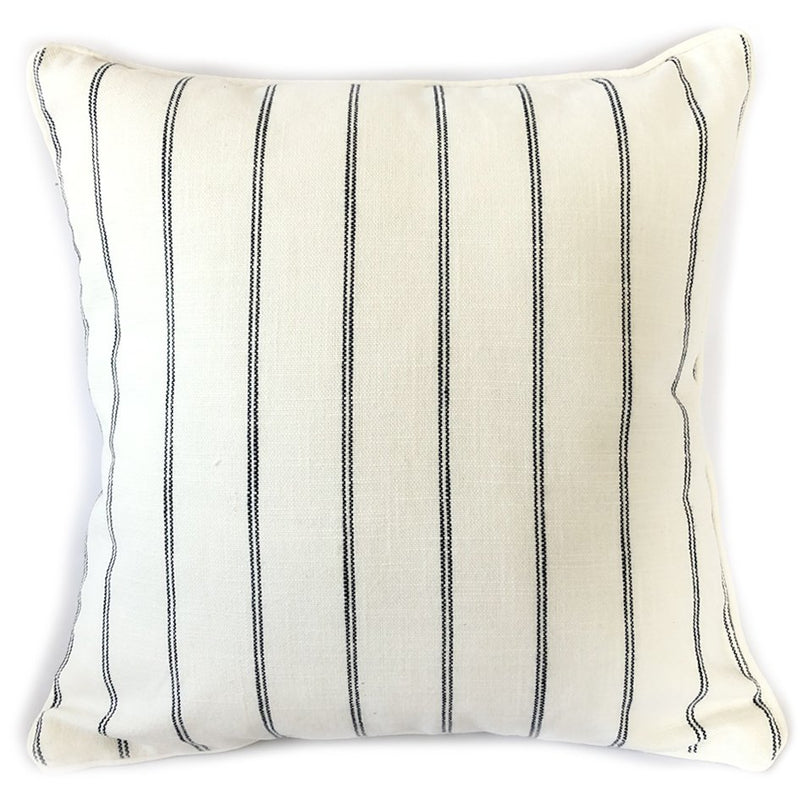 French Country Stripe Cushion Cover White