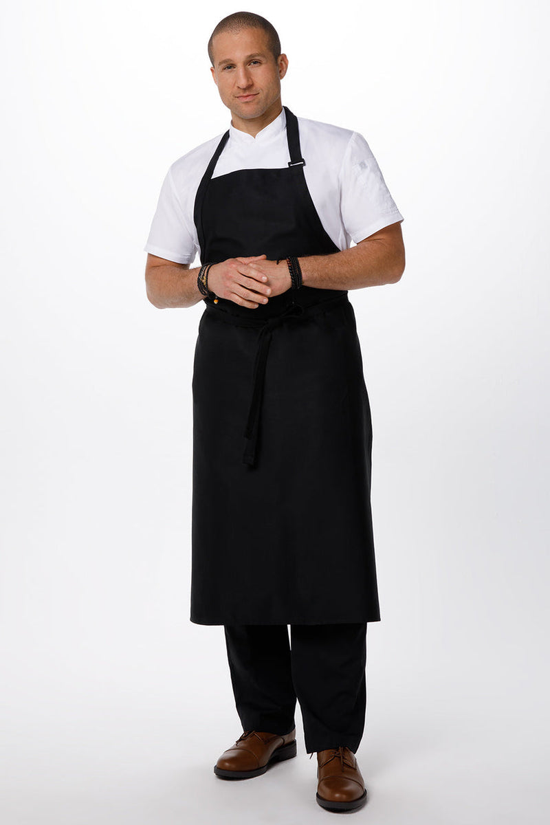 Expert Chefs Large Black Bib Apron