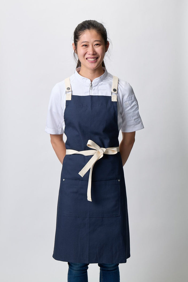 Byron Cross Back Navy Apron