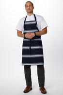 Navy Butcher Stripe Bib Apron