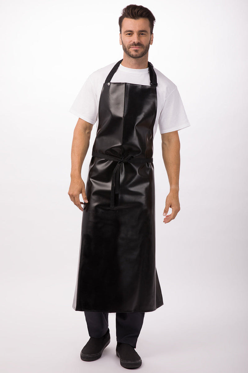 Premium PVC Long Bib Apron Black
