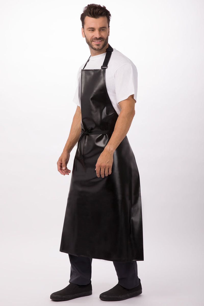 Premium PVC Long Bib Apron Black