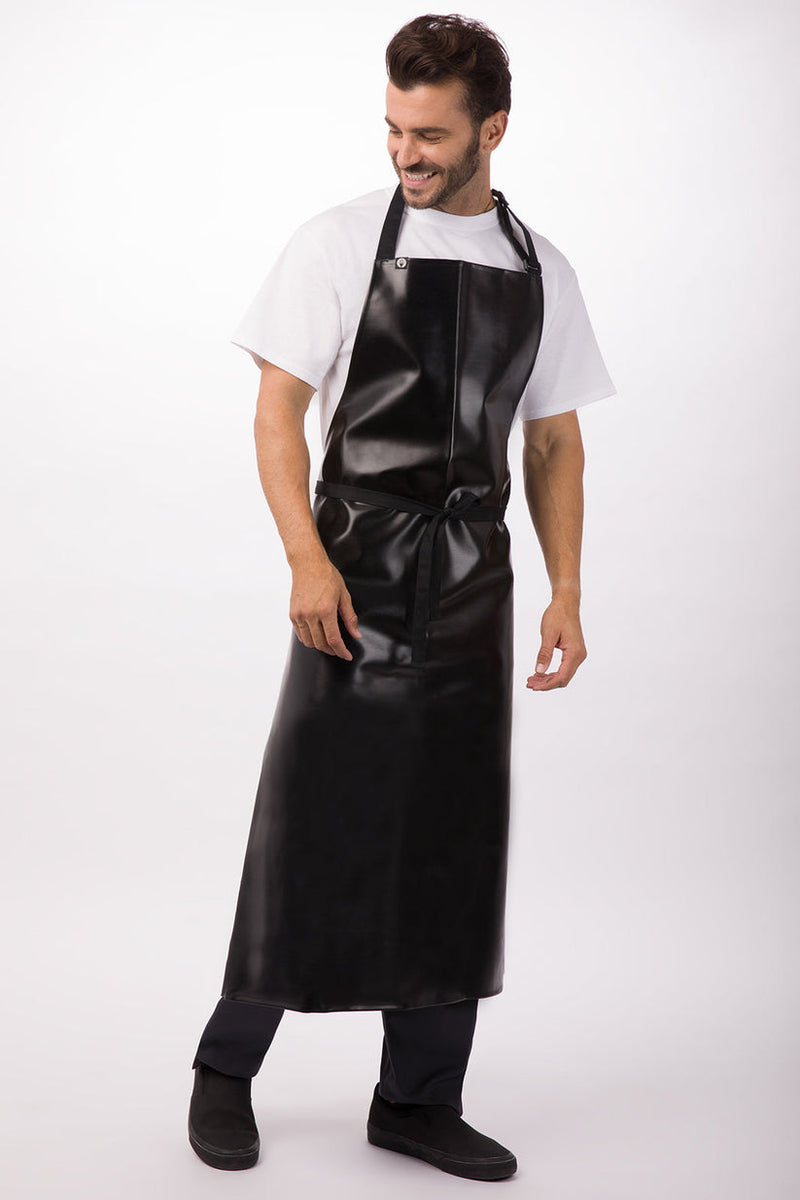 Premium PVC Long Bib Apron Black