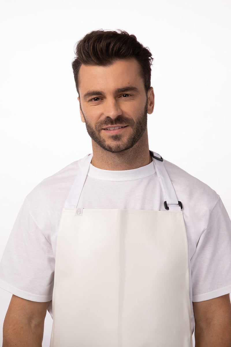 Premium PVC Long Bib Apron White
