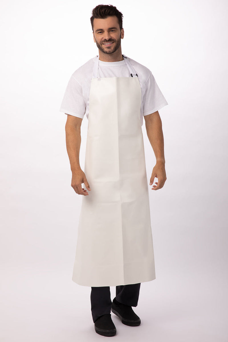 Premium PVC Long Bib Apron White
