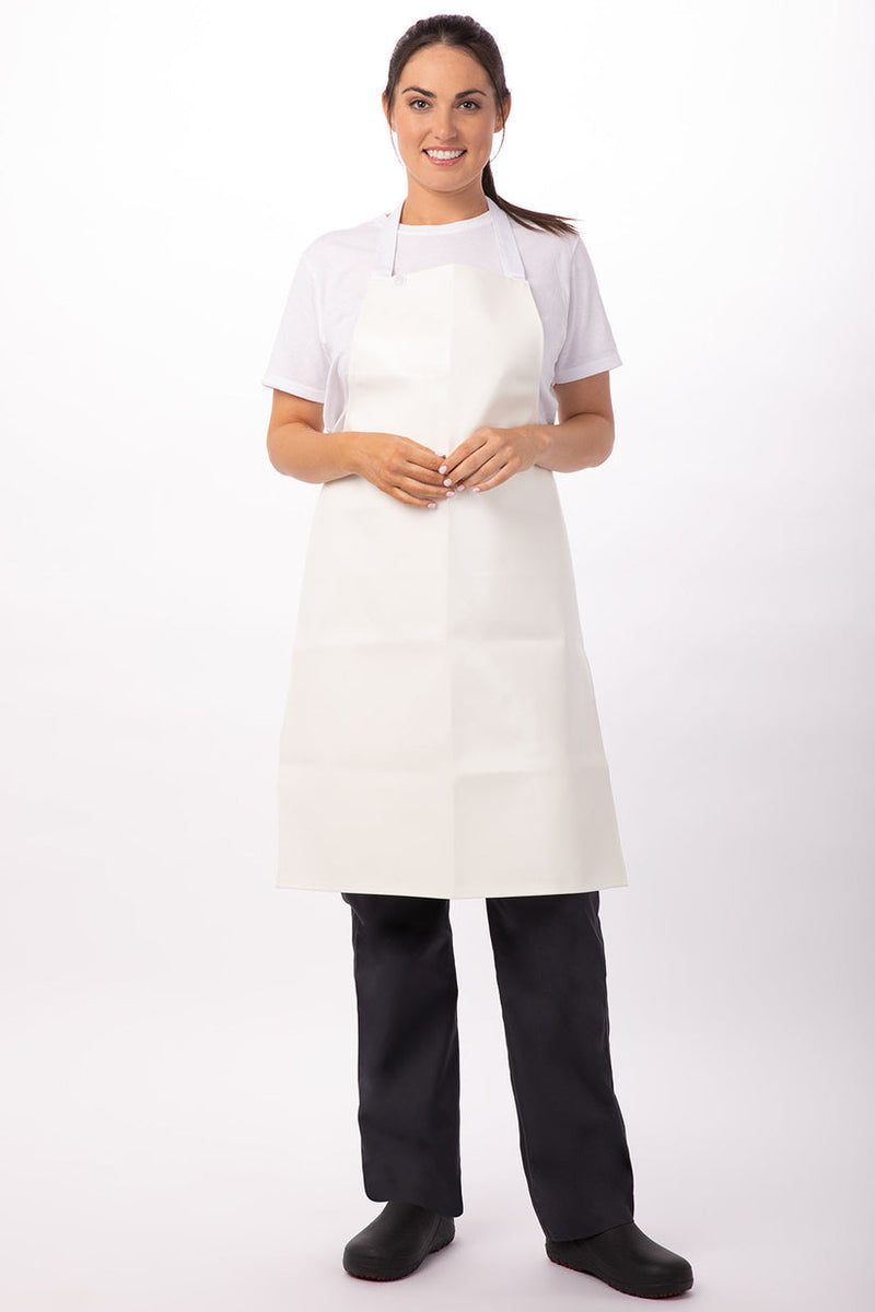 Premium PVC Short Bib Apron White