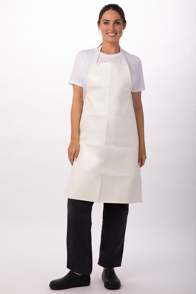 Premium PVC Short Bib Apron White