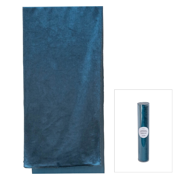 Luxe Velvet Table Runner French Blue 200cm