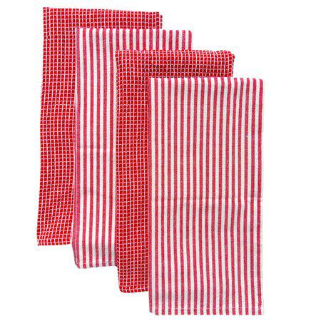 Tea Towel Red Pack of 4