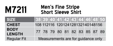 Fine Stripe Shirt For Men - Short Sleeve