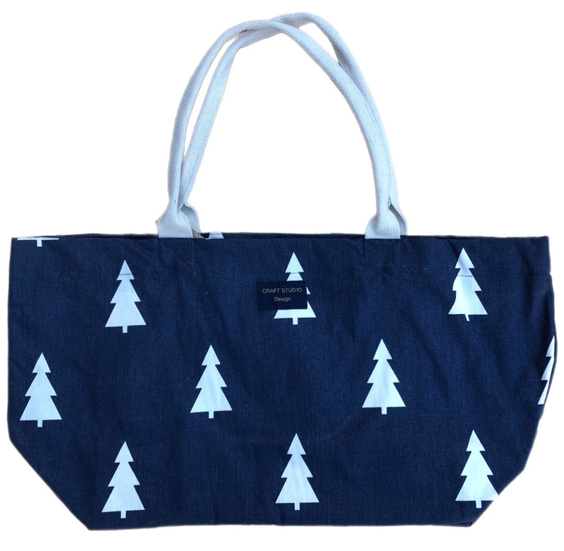 Christmas Large Tote Bag Navy