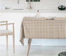 Gingham Check Beige Tablecloth