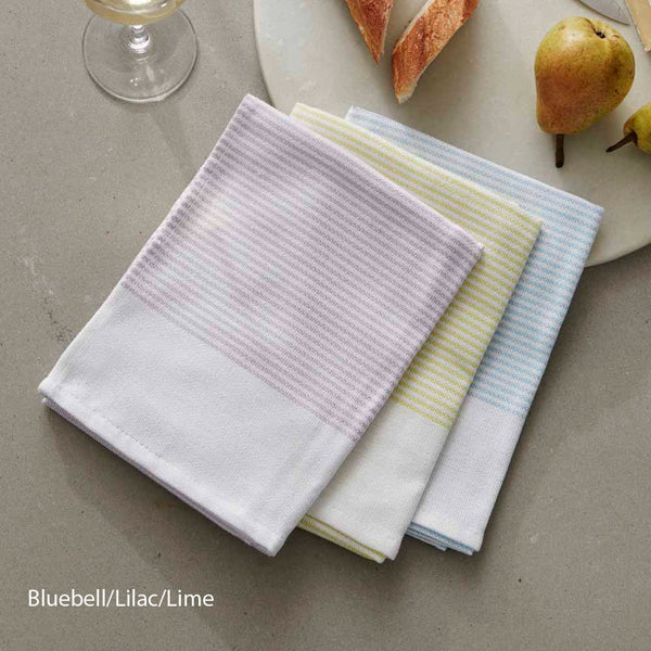Thirsty Tea Towels Set of 3 Bluebell Lilac Lime