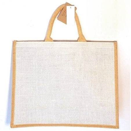 Jute Bag White with Natural