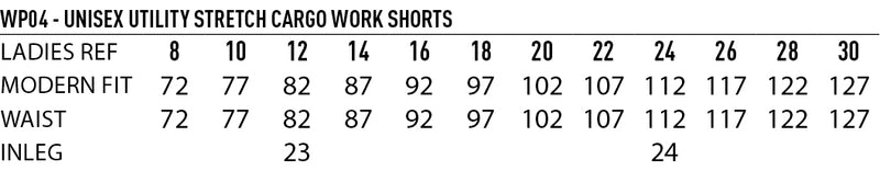 UNISEX UTILITY STRETCH CARGO WORK SHORTS