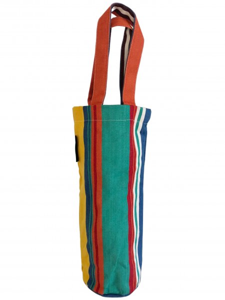 Multi Stripe Wine Bottle Bag Single