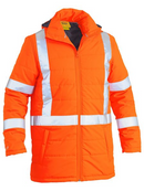 Orange Taped Puffer Jacket With X Back For Men