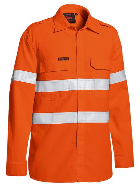 Tencate Tecasafe® Plus Taped Orange Hi Vis FR Vented Shirt For Men