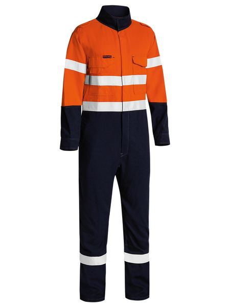 Mens Tencate Tecasafe® Plus Orange/Navy Taped FR Engineered Coverall