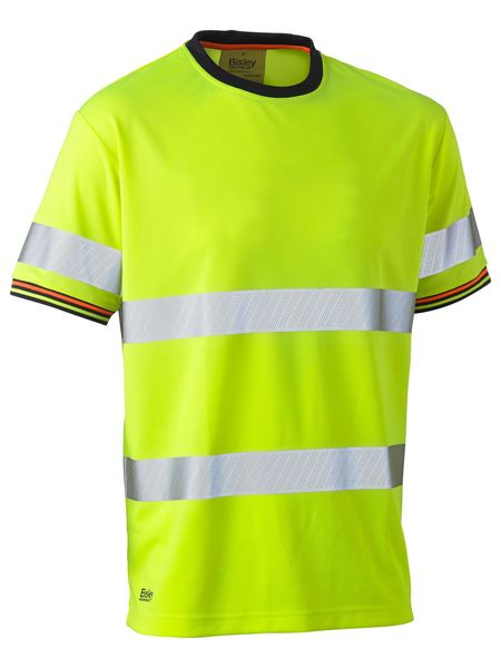 Mens Hi Vis Taped Polyester Mesh T-shirt