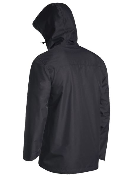 Black Mini Ripstop Rain Jacket For Men