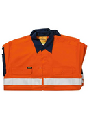 Orange Taped Hi Vis Drill Shirt For Men