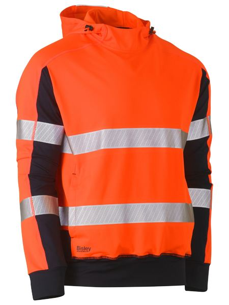 Taped Two Tone Hi Vis Contrast 4 Way Stretchy Hoodie For Men