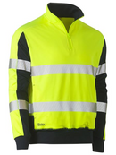 Taped Two Tone Hi Vis Contrast Stretchy 1/4 Zip Pullover For Men