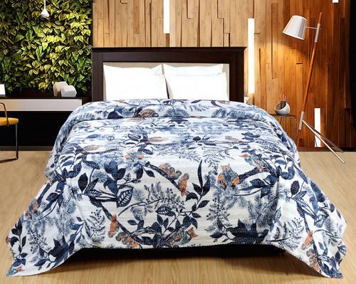 Kantha Quilt Blue Owl