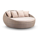 Large Newport Outdoor Wicker Round Daybed - Wheat and Sand Cushions