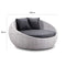 Newport Outdoor Round Wicker Daybed - Grey and Denim Cushions