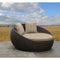 Newport Outdoor Round Wicker Daybed -  Chestnut Brown and Latte Cushions