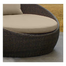 Large Newport Outdoor Wicker Round with Canopy - Wheat and Sand Cusions