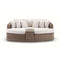 Noosa Outdoor Modular 4 Piece Daybed in Half Round Wicker - Wheat and Cream Cushions