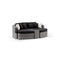 Noosa Outdoor Modular 4 Piece Daybed in Half Round Wicker -  Grey and Denim Cushions